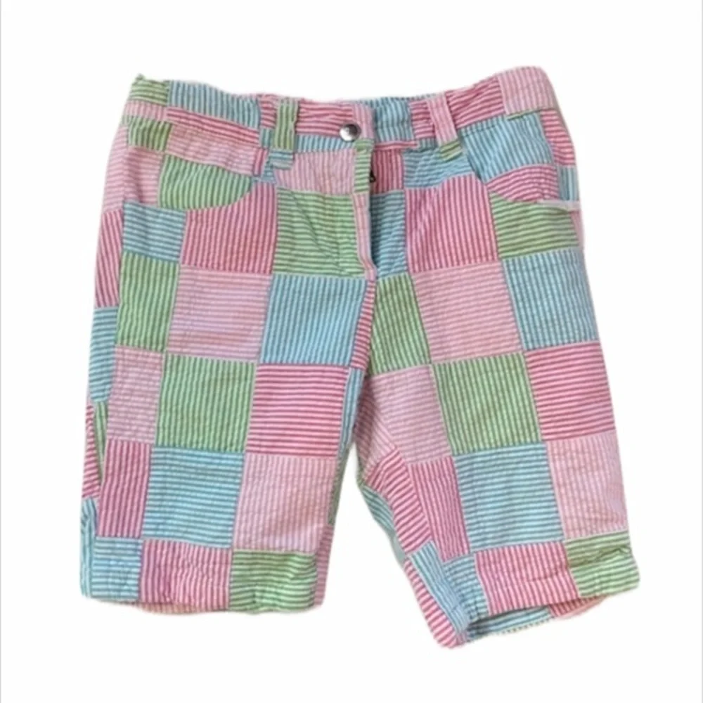 Vintage Gymboree Girls Patchwork Shorts Colorful Plaid Y2K 6